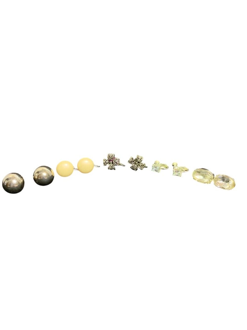 Lot of 5 Silver Tone Screw Back Earrings (2308)
